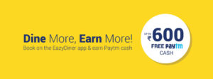 Eazydiner Paytm Offer