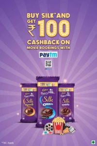 Paytm – Rs100 Movie Coupon on Purchase of Dairy Milk