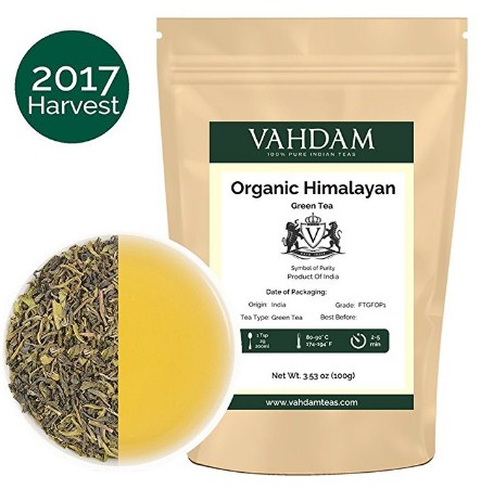 Vahdam Teas Organic Green Tea Leaves From Himalayas (50 Cups), 100g