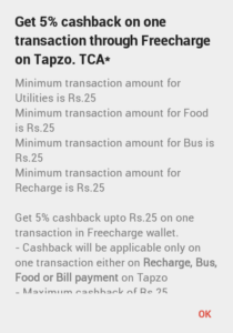 Tapzo- Get flat 5% Cashback