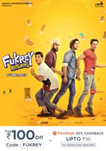 TicketNew - Rs. 100 off on Fukrey Movie Tickets