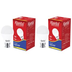 Buy Ajanta Quartz LED Bulb ECO 7 Watt, Base B22, (Pack of 2,White) for Rs.137 only