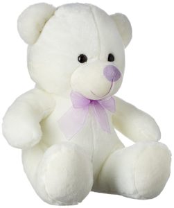 Dimpy Stuff Bear with Ribbon, Cream (33 cm)