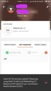 FreeCharge – Proof Cashback on Recharge & Bill Payment