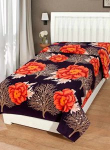 KIHOME Polycotton Floral Single Bedsheet