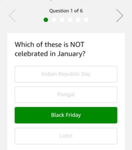 Questions of Amazon January Quiz answers