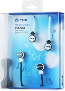 Zoook Noise Pair of 2 Noise-Isolating Earphones with Splitter Wired Headphone 