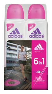 Adidas 6 in 1 Cool and Care Deodorant Body Spray for Women, (Pack of 2), 150ml