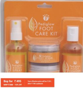 PaytmMall- Buy VLCC Pedi Glow Foot Care Kit at Rs 297 (After cashback)