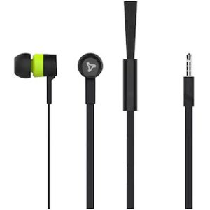 Syska H007 Wired Earphone With Mic (Black and Green)