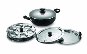 Amazon - Buy Pigeon Titanium Hard Anodised Aluminium Multi Kadai Set, 280mm, 6-Pieces, Black at Rs 1082