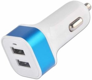 Amazon - Buy Rivera&Trade White Dual USB Car Charger (Multicolor Strip) at Rs. 99