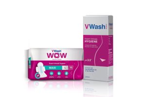 Amazon - Buy Vwash Wow Maxi Sanitary Napkin - 16 Pieces (Large) with Liquid Wash - 200 ml at Rs 254