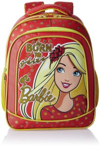 Barbie Polyester 16 Inch Red and Yellow Children's Backpack