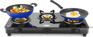 Flipkart - Buy Ideale Triox-KT Steel Manual Gas Stove  (3 Burners) at Rs 1999