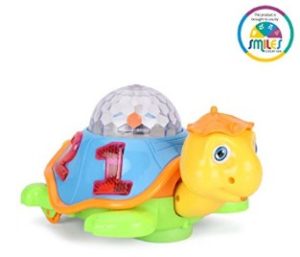 Smiles Creation Musical Bump and Go Happy Turtle with 3D Disco Light Toy