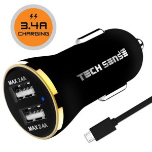 Tech Sense Lab CE & FCC Certified 3.4 Amp Dual Usb Car Charger