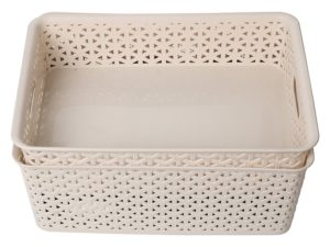 Amazon - Buy Miamour Rattan Look 3 Piece Plastic Storage Basket at Rs 343