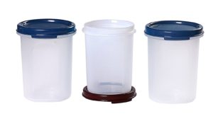 Amazon - Buy Signoraware Modular Round Plastic Container Set, 450ml, Set of 3, Multicolour at Rs 172 