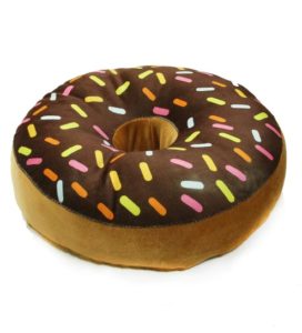 Brown Velvet 16 x 16 Inch Donut Pillow Cushion Covers with Insert by Stybuzz