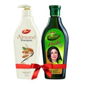 Dabur Almond Shampoo for Shiny Hair - 350ml ( with Dabur Amla Hair Oil 450 ml Free)