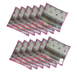 Homestrap Single Saree Cover with Transparent Top - Pink (Set of 12)