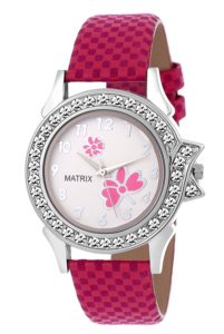 Matrix Pink Dial & Leather Strap Analog Watch