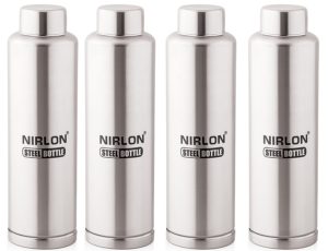 Nirlon Stainless Steel Water Bottle Set, 1 Litre, 4-Pieces,