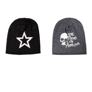 Noise Combo of Black Salute and Black & Focus Airking Dark Grey Slouchy Beanie