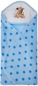 Tiny Care Baby Hooded Towel Terry Polka Dots (Blue)