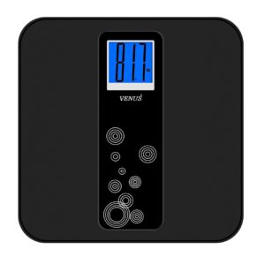 Venus ABS Black Personal Electronic Digital LCD Weight Machine Body Fitness Weighing Bathroom Scale Weight Machine with Back Light