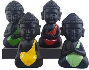 eCraftIndia Handcrafted Set of 4 Meditating Buddha