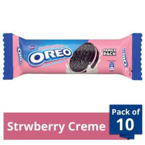 Amazon - Buy Cadbury Oreo Strawberry Crème Biscuit, 120 gm (Pack of 10) at Rs. 199