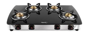 Amazon- Buy Pigeon Blackline Oval ZZ Glass 4 Burner Gas Stove at Rs 2999