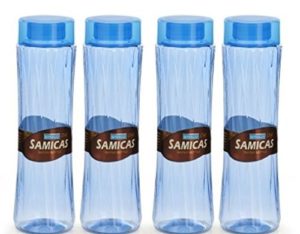 Steelo Plastic Water Bottle, 1 Litre, Set of 4