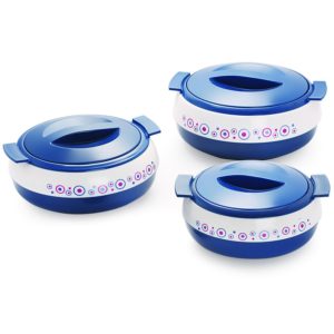 Amazon - Buy Cello Ornate Casserole Set, 3-Pieces, Blue  at Rs 593