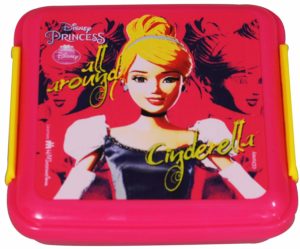 Amazon- Buy Disney Cinderella Plastic Lunch Box, 330ml, Pink/Yellow at more than 45% off