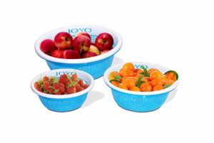 Amazon - Buy Joyo Fruit Loop 3 Piece Polypropylene Basket Set, Blue at Rs 101