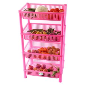 Amazon - Buy Novicz Plastic 4-Layer Cutlery Rack, Pink at Rs. 523