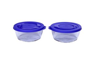 Amazon - Buy Signoraware Crystal Round Medium Container Set with Seal, 600ml, Set of 2, Deep Violet at Rs. 154