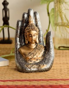 Amazon - Buy eCraftIndia Handcrafted Buddha Palm Polyresin Statue at Rs. 242