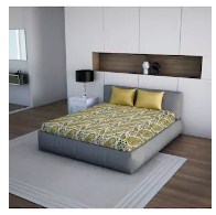 Core Designed By Spaces 100% Cotton Yellow Double Bed Sheet With 2 Pillow Covers