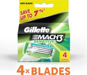 Fllipkart - Buy Gillette Mach3 Sensitive  (Pack of 4) at Rs 376 only