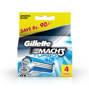 Gillette Mach 3 Turbo Manual Shaving Razor Blades - 4s Pack (Cartridge)