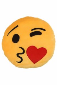 Amazon - Buy Deals India Face Throwing a Kiss Smiley Cushion, Yellow  at Rs 110