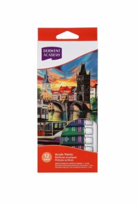 Amazon - Buy Derwent Academy Acrylic Paints 12ml (Pack of 12) at Rs 263