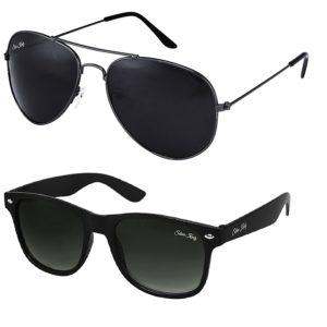 Amazon- Buy Silver Kartz Premium look exclusive sunglasses combo collection cm 102 at Rs 149