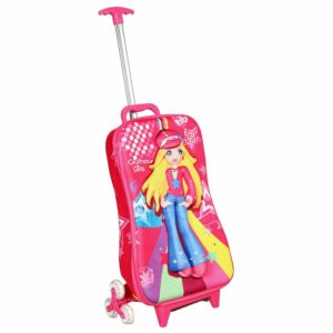 Amazon - Buy T-Bags For Kids 3D Gorgeous Girl Pink Children's Trolley Bag  at Rs 999