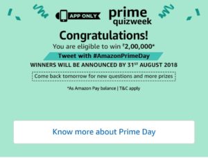 Amazon Prime Quiz Week (Quiz 5) - Start