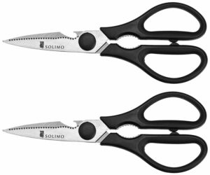 Amazon - buy Amazon Brand - Solimo Premium High-Carbon Stainless Steel Detachable Kitchen Scissors Set, Set of 2, Silver  at Rs 239 only